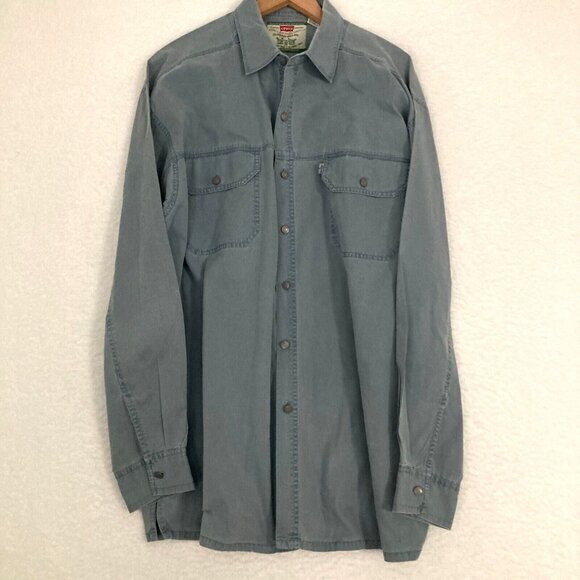 Levis Two Horse Brand Shirt Mens XL‎ Long Sleeve Metal Button Up Western Work - Picture 2 of 13